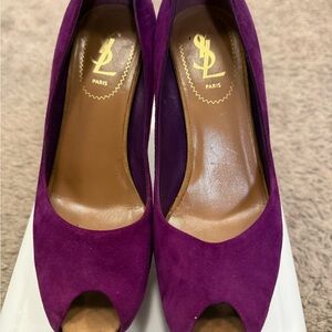 Yves Saint Laurent Fuchsia Peep Toe Heels